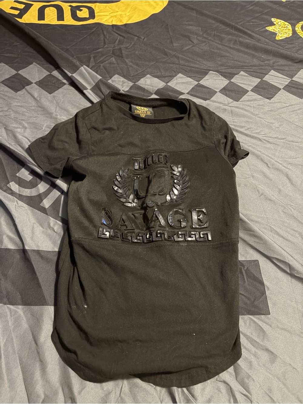Urban Outfitters Black Short Sleeve Tee with Glossy 'SAVAGE' Logo